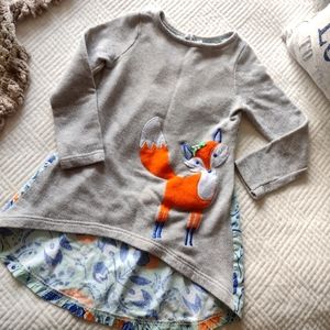 Girls cute fox high low top